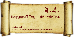 Mogyorósy Lóránt névjegykártya