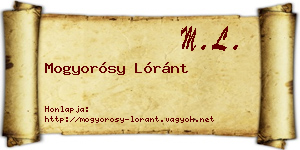 Mogyorósy Lóránt névjegykártya