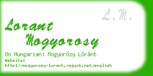 lorant mogyorosy business card