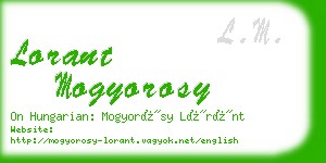 lorant mogyorosy business card
